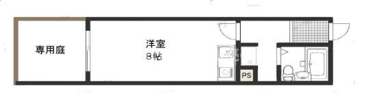 長瀬レーベンハイム(ワンルーム/1階)の間取り写真