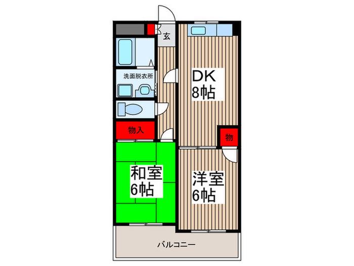 さつきハイム(2DK/2階)の間取り写真