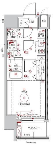 ルミード横濱南(1K/5階)の間取り写真