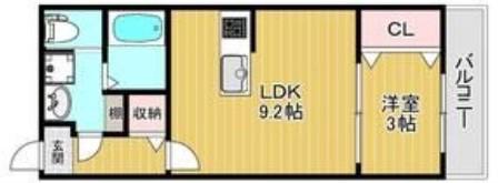 ヴィクトリアレジデンス(1LDK/3階)の間取り写真
