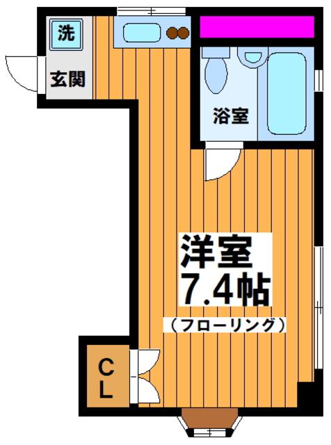 南台クレスト(ワンルーム/2階)の間取り写真