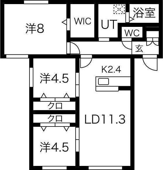 GROVE E MARUYAMA(3LDK/3階)の間取り写真
