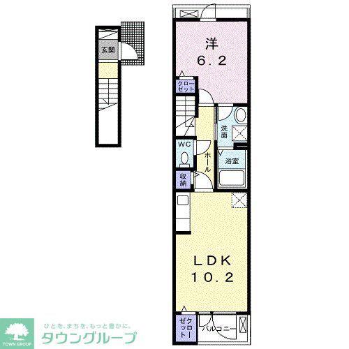 アーヴルコート(1LDK/2階)の間取り写真