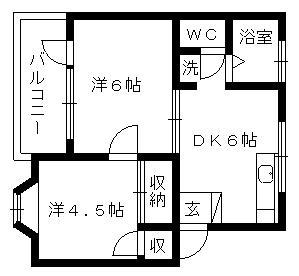 CLASSIC(2DK/2階)の間取り写真
