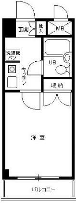 グランハイム川口栄町(1K/2階)の間取り写真