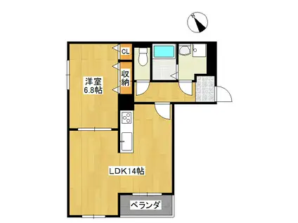 ハートフル光ヶ丘(1LDK/1階)の間取り写真