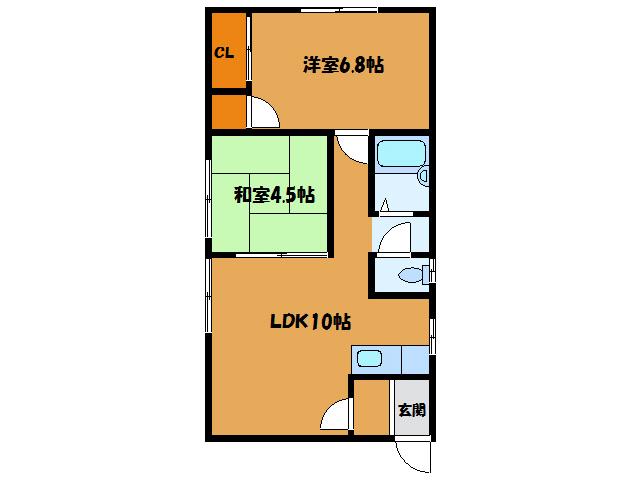 ラスティブ杉並(2LDK/4階)の間取り写真