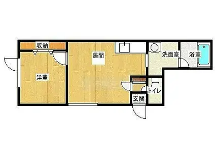 WILL(1LDK/2階)の間取り写真