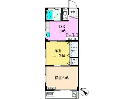 第2牧野ビル(2K/3階)の間取り写真