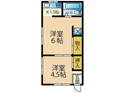 仁戸名町アパート(2K/1階)の間取り写真