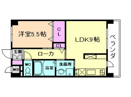 メ・ロッソ福島(1LDK/7階)の間取り写真
