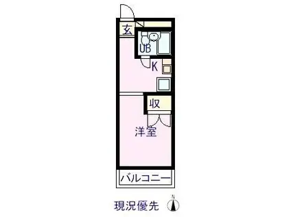 ＪＲ山陽本線 尾道駅 徒歩33分 3階建 築32年(1K/3階)の間取り写真