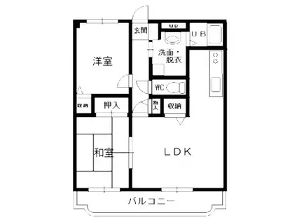 コンフォート吉永II(2LDK/2階)の間取り写真