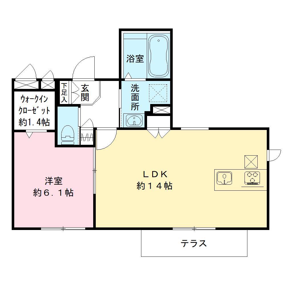 MAISON OWL(1LDK/1階)の間取り写真