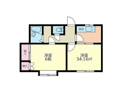 DU CASTLE M(2K/2階)の間取り写真