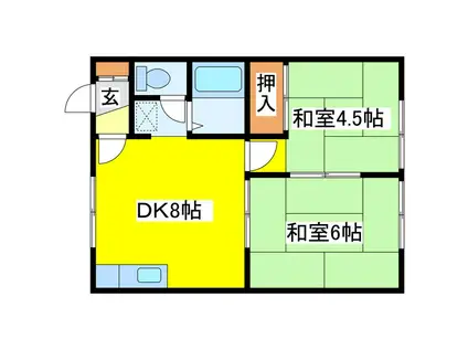 レジデンス春(2DK/3階)の間取り写真