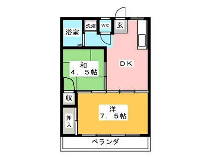 中川マンション(2DK/2階)の間取り写真