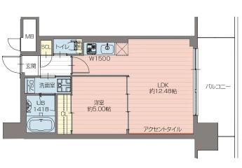 プレジオ弁天町(1LDK/8階)の間取り写真
