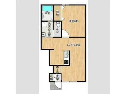 AFC RESIDENCE 上石田(1LDK/1階)の間取り写真