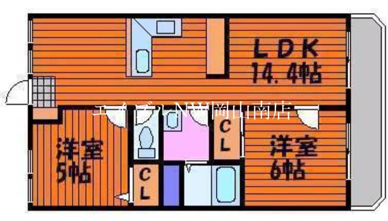 メープルテラス壱番館(2LDK/3階)の間取り写真