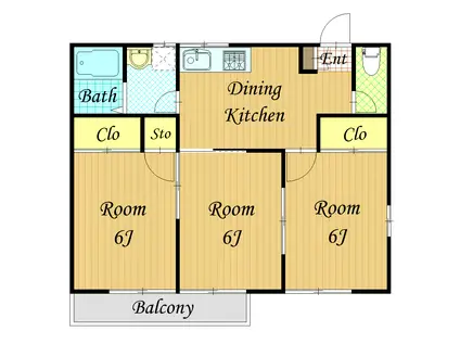 ハイツフォレスト(3DK/2階)の間取り写真