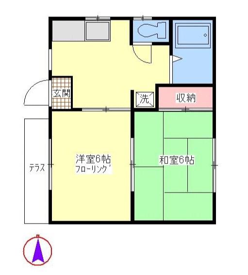 大塚ハイツA(2DK/1階)の間取り写真