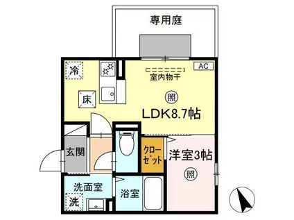 BRILILIA TWIN STAGE(1LDK/1階)の間取り写真