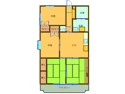 エステート谷山A棟(3LDK/1階)の間取り写真