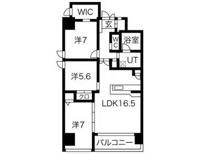 THE RESIDENCE M・KANOU(3LDK/2階)の間取り写真