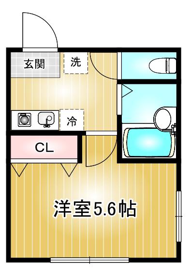 メゾンドソネット(1K/2階)の間取り写真