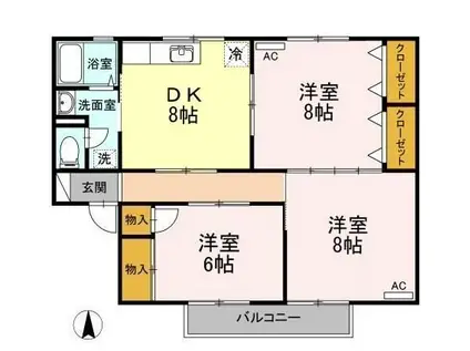 セジュールMG I(3DK/2階)の間取り写真