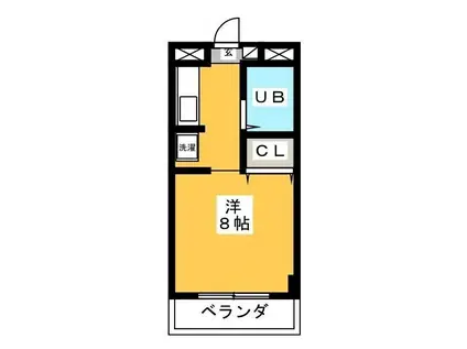 エクセランス岐阜西(ワンルーム/1階)の間取り写真