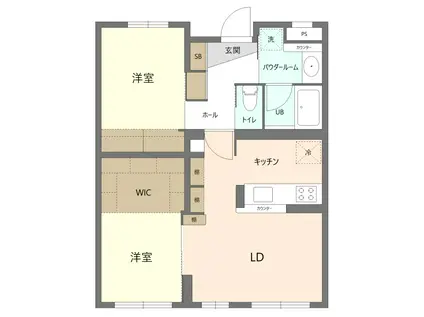 コンフォートグリーン(2LDK/4階)の間取り写真