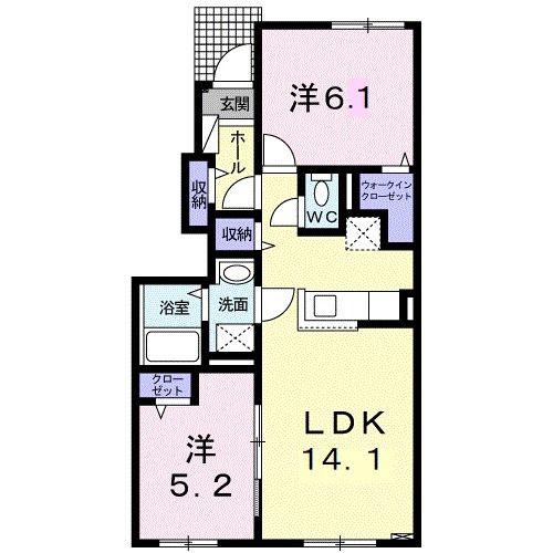 EXCEL 苫小牧(2LDK/1階)の間取り写真