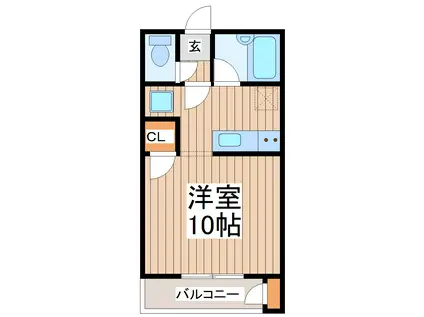 パレスベルフォン(ワンルーム/1階)の間取り写真