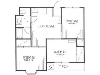 コトーあかみ(3LDK/3階)の間取り写真