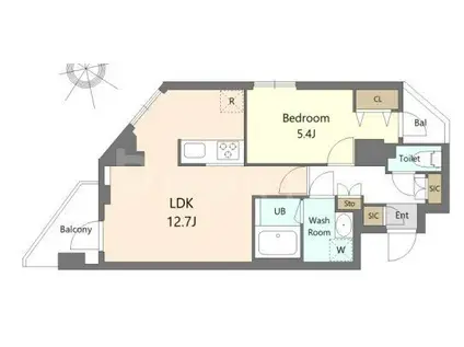 S-RESIDENCE北綾瀬AWESOME(1LDK/4階)の間取り写真
