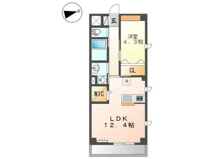 セントラルセブン(1LDK/2階)の間取り写真