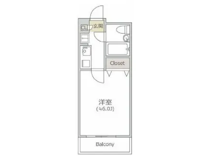 ツインA・B(1K/3階)の間取り写真