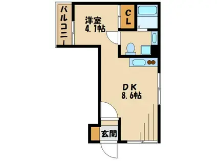 メゾン雅(1DK/1階)の間取り写真