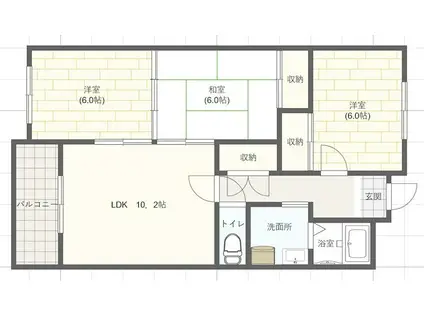 ブエナビスタ高砂(3LDK/6階)の間取り写真