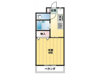 サンエムガーデン(1K/4階)の間取り写真