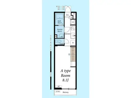 リブリ・プモリⅢ(1K/3階)の間取り写真