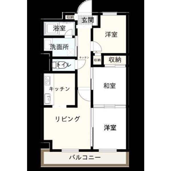 ヒルトップ藤ヶ丘(3LDK/2階)の間取り写真