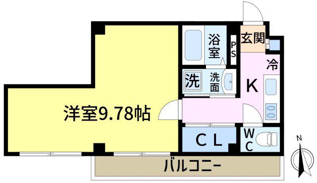 アンプルールフェールリリエンハイムII(1K/3階)の間取り写真
