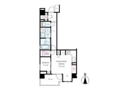 ベルジェンド西日暮里グランセルサス(1LDK/3階)の間取り写真