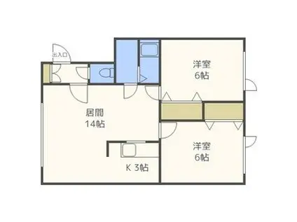 キウイハイツ(2LDK/2階)の間取り写真