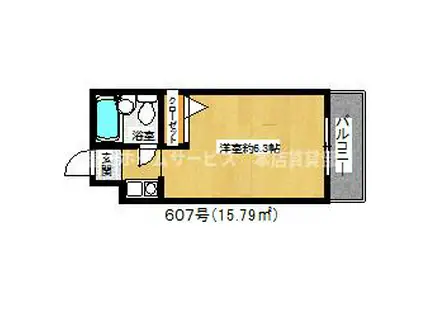 プリメゾンアビコ(ワンルーム/6階)の間取り写真