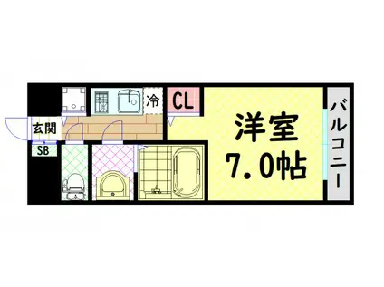 プロシード大阪NB3(1K/3階)の間取り写真