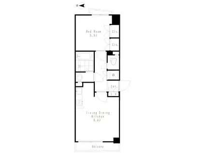 キャッスルシティ江古田(1LDK/4階)の間取り写真